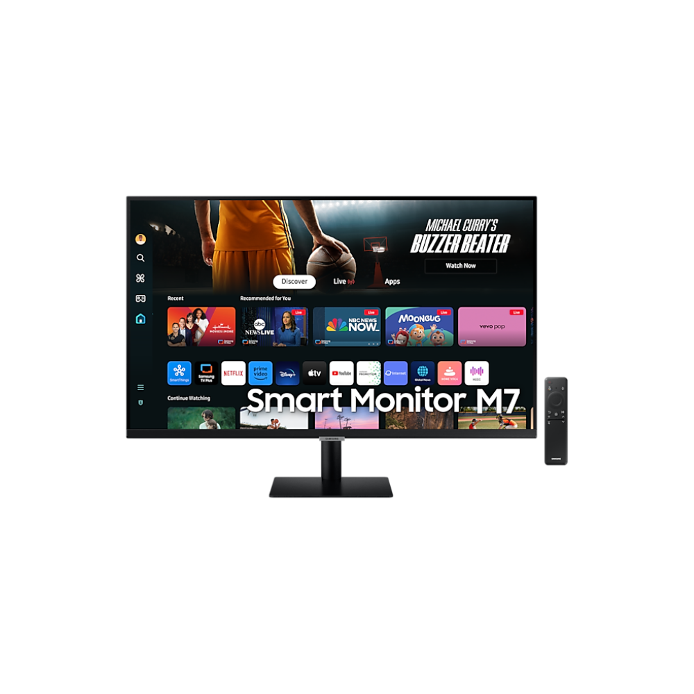 Samsung LS27DM501EWXXL (M5) – 27" FHD VA Smart Monitor, White, HDMI/USB, HDR10, WiFi & BT, Dex & AirPlay, Speakers, 3 Year Warranty