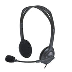 Logitech H111 3.5mm Wired Stereo Headset with 180° Rotating Microphone - Black