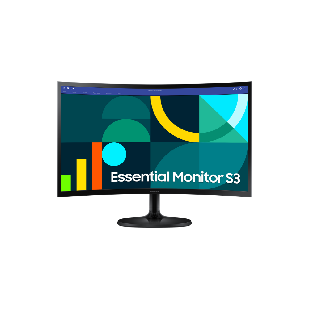 Samsung LS24D368GAWXXL – 24" FHD VA Curved 1800R, VGA & HDMI, 178° Viewing Angle, 100Hz, Border Design, Wall Mountable, 3 Year Warranty