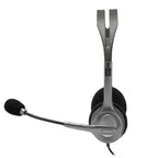 Logitech H110 3.5mm Wired Dual Plug Computer Stereo Headset with Mic - Black