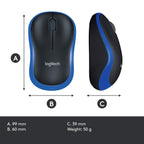 Logitech M185 1000DPI 2.4Ghz Wireless Optical Mouse with 12 Month Battery Life