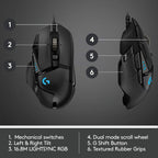 Logitech G502 Hero Wired 25K Sensor Gaming Mouse with Adjustable DPI Up to 25600 On-Board Memory and 11 Programmable Buttons