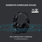 Logitech G733 Lightspeed RGB Wireless Gaming Headphone with PRO-G 40mm Driver and 6mm Boom Microphone