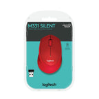 Logitech M331 Silent Plus 1000DPI 2.4GHz Optical Wireless Mouse - Red