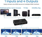 Black-i HDMI Splitter - 1 Input 4 Output