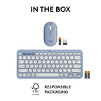 Logitech Pebble 2 Multi Device Wireless Keyboard & Mouse Combo - Tonal Blue