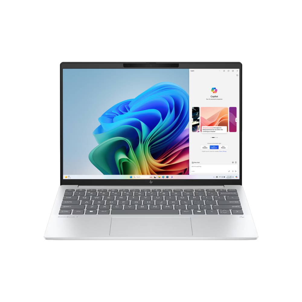HP OmniBook 7 Aero AMD Ryzen AI 7 350 13-bg1456AU Laptop – 13.3" WQXGA IPS, 16GB LPDDR5X, 512GB SSD, Radeon 860M, Win 11 Copilot+, MS Office 2024, Backlit KB, 5MP IR Camera, Glacier Silver
