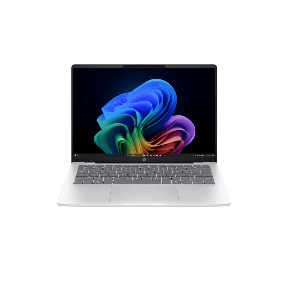 HP OmniBook 5 Snapdragon X1-26-100 14-he0014QU Laptop – 14" 2K OLED, 16GB LPDDR5X, 512GB SSD, Win 11 Copilot+, MS Office 2024, Backlit KB, Glacier Silver
