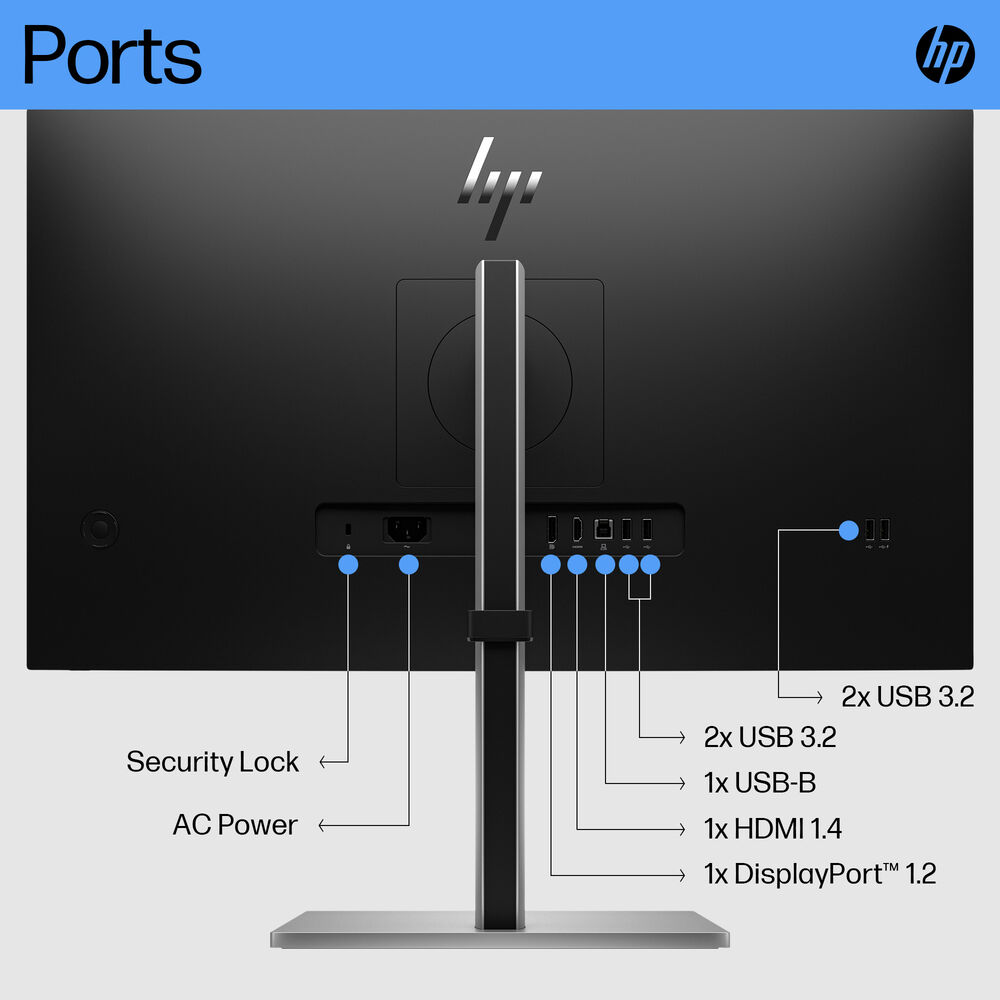 HP E27 G5 27" 75Hz 1080p FHD IPS Panel 99% sRGB Anti Glare Eye Ease Monitor