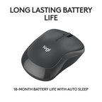 Logitech M240 Silent Bluetooth Wireless Mouse Compact Design - Graphite