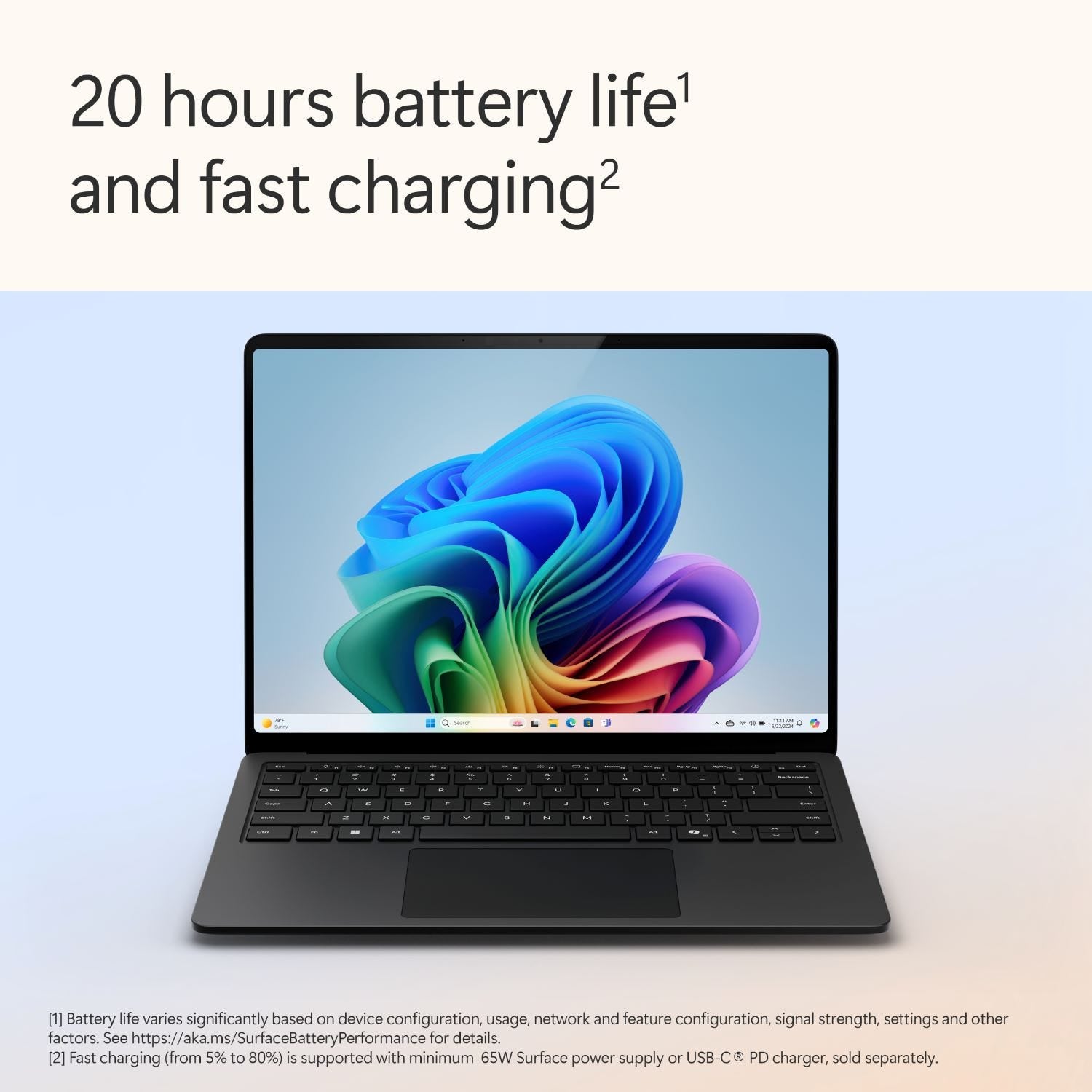 Microsoft Surface Laptop 7 – Snapdragon X Elite (12-Core), 13.8-inch PixelSense Flow Display, 16GB RAM, 512GB SSD, Windows 11 Home - ZGP-00059