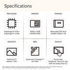 Microsoft Surface Laptop 7 – Snapdragon X Elite (12-Core), 13.8-inch PixelSense Flow Display, 32GB RAM, 1TB SSD, Windows 11 Home - ZGQ-00023