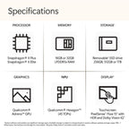 Microsoft Surface Laptop 7 – Snapdragon X Elite (12-Core), 15-inch PixelSense Flow Display, 16GB RAM, 256GB SSD, Windows 11 Home - ZHG-00023