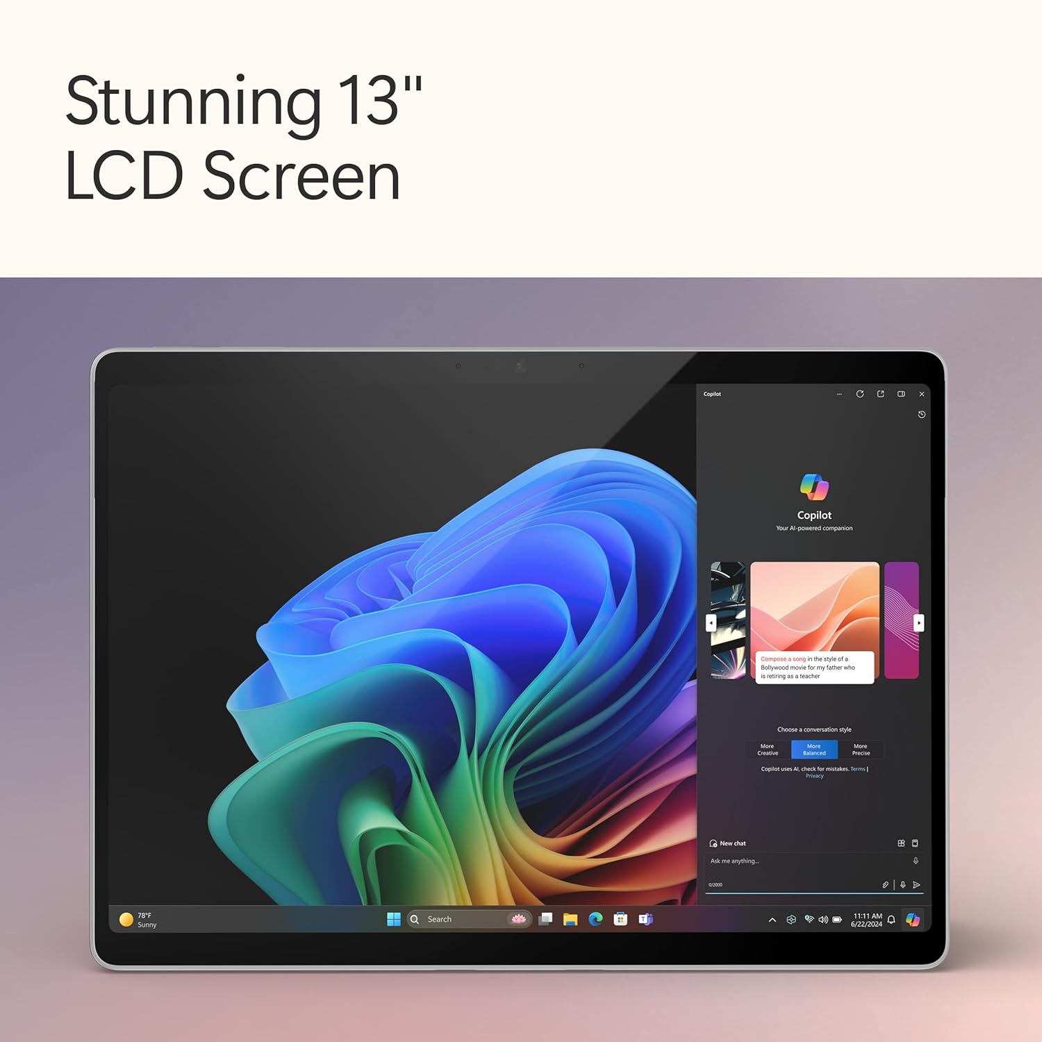 Microsoft Surface Pro 11 – Snapdragon X Plus (10-Core), 16GB RAM, 512GB SSD, 13-inch PixelSense Flow Touch Display, Windows 11 Home, Black - ZHY-00032