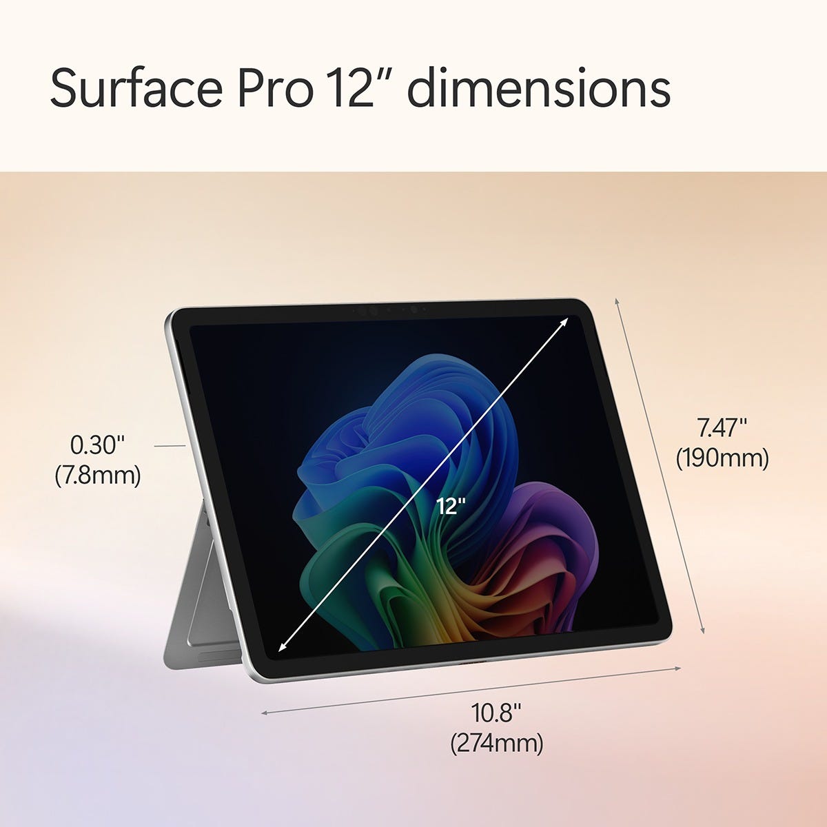 Microsoft Surface Pro 2-in-1 Touchscreen Laptop – Snapdragon X Plus, 16GB RAM, 256GB SSD, 12" PixelSense LCD Display, Windows 11 Home - EP2-27654