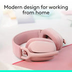 Logitech Zone Vibe 100 Lightweight Wireless Headphones with Noise-Cancelling - Rose