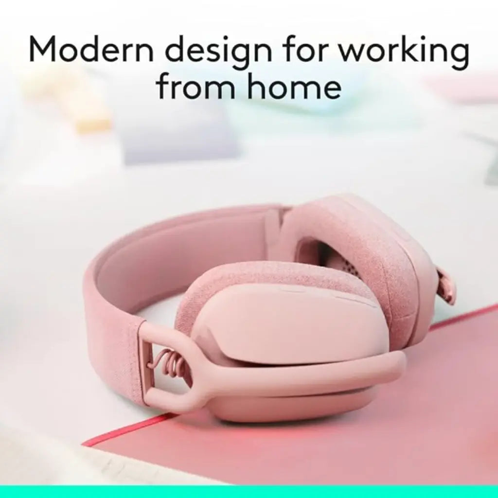 Logitech Zone Vibe 100 Lightweight Wireless Headphones with Noise-Cancelling - Rose