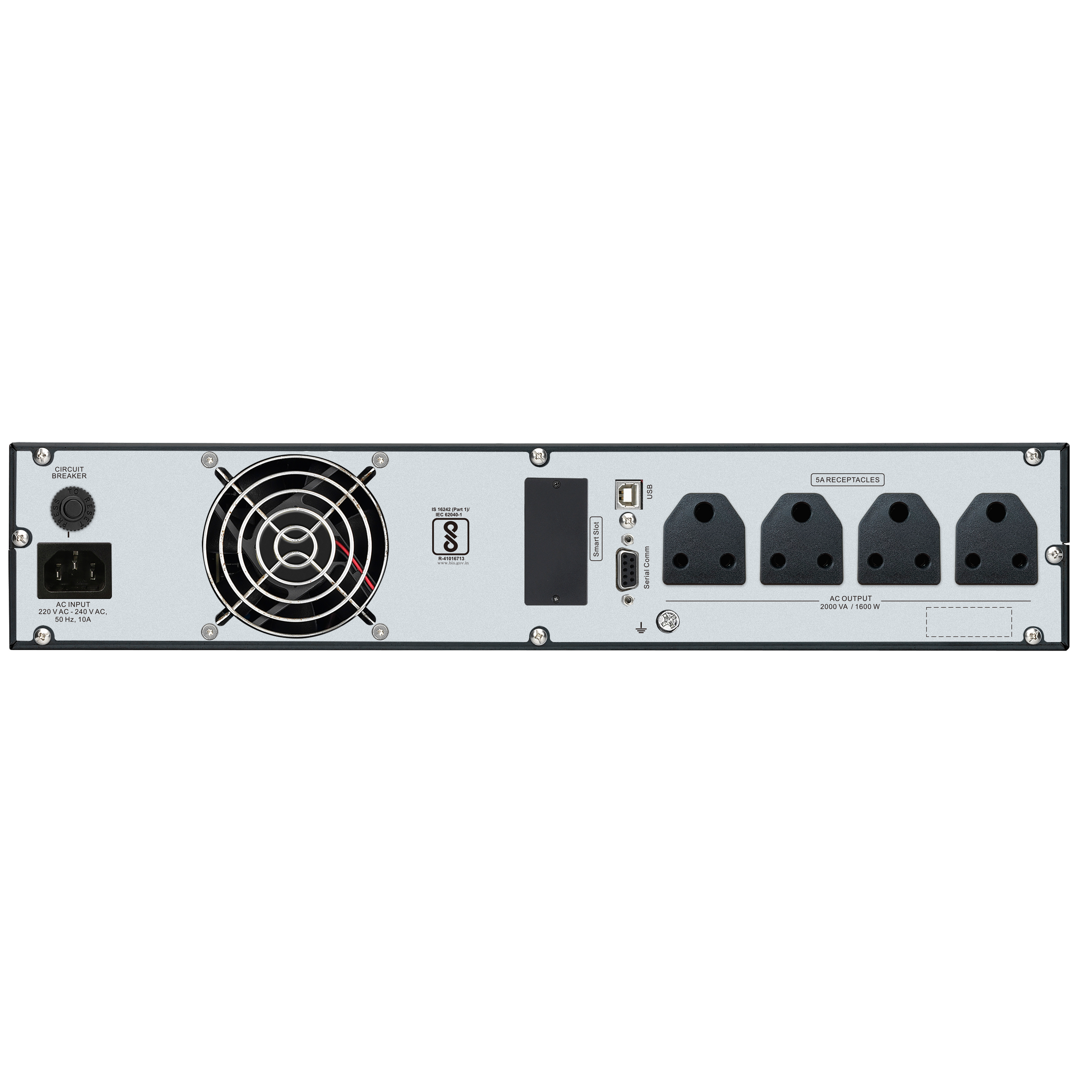 APC Easy UPS On-Line SRV2KL-IN 2000VA/1600W Rackmount 2U UPS | 230V | 4 India 3-Pin 6A Outlets | LCD Display | Intelligent Card Slot | 2-Year Warranty
