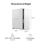 QNAP TS-233 Quad Core 2 Bay Desktop Network Attached Storage Enclosure - White