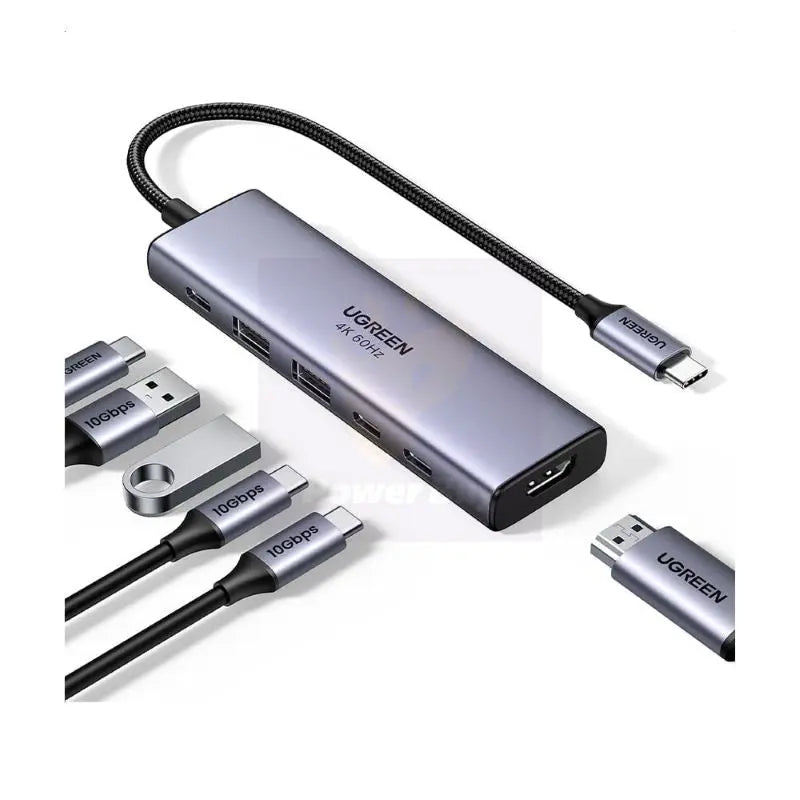 UGREEN 6-in-1 USB C Multifunctional Adapter USB-C to HDMI 2 USB-A 3.2 2 USB 3.2 C PD Power Hub Dock Multi Port (35999)