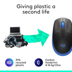 Logitech M190 Full Size Curve Design Optical Wireless Mouse 1000 DPI  - Blue