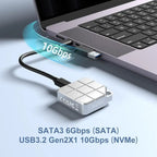 MAIWO K1725P2 Tool-Free USB 3.2 Gen2 10Gbps M.2 2230 NVMe SATA SSD Enclosure