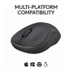 Logitech M240 Silent Bluetooth Wireless Mouse Compact Design - Graphite