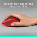 Logitech M331 Silent Plus 2.4GHz Wireless Mouse with USB Nano Reciever - Red