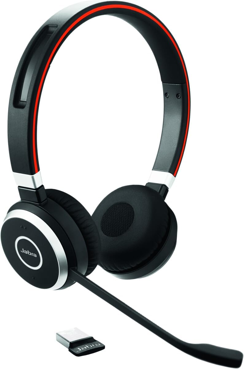 JABRA EVOLVE 65 SE MS UC DUO Bluetooth Wireless Passive Noise Cancellation Stereo Headset with Mic - Black