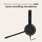 Jabra Evolve 20 UC USB Professional Wired Stereo Headset with Ultimate Noise Cancellation Mic - Black