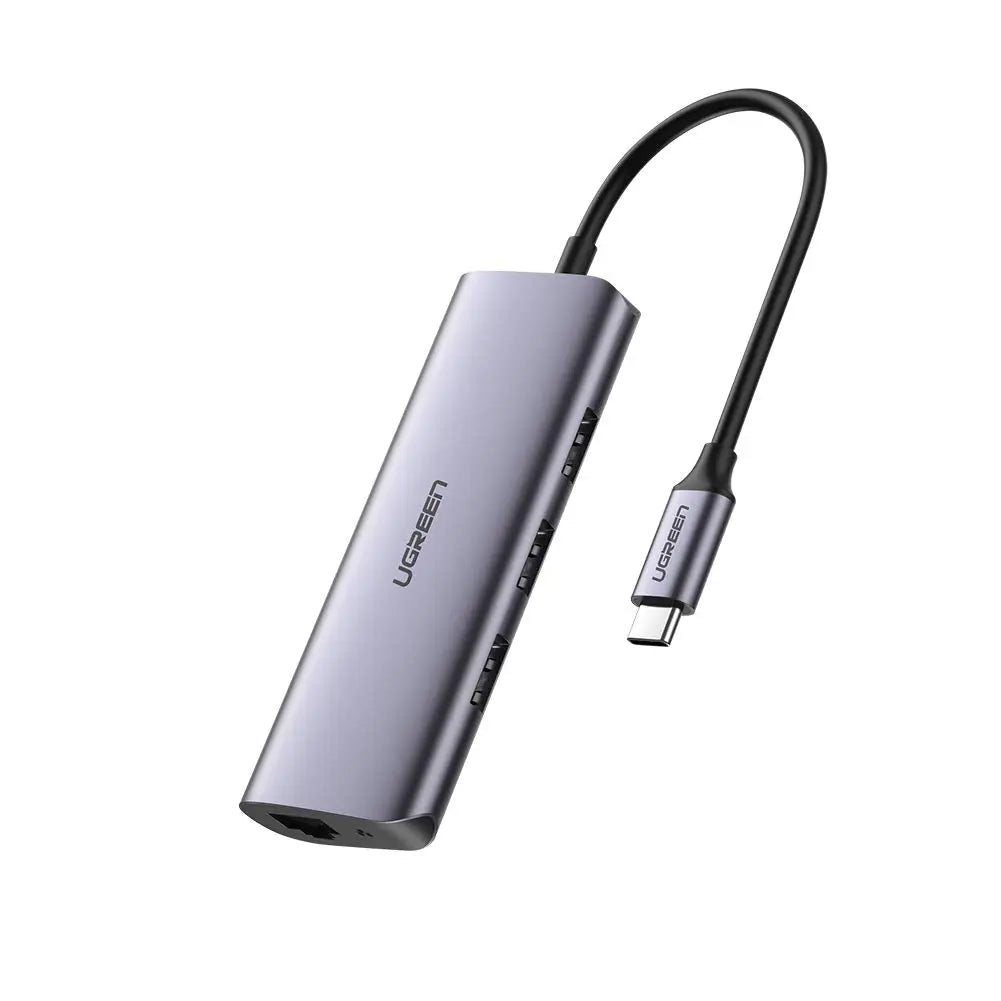 UGREEN USB-C Hub 4-in-1 3x USB 3.0 Gigabit Ethernet MacBook Windows Compatible Type-C Adapter Network LAN Port Hub (60718)