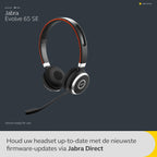 JABRA EVOLVE 65 SE MS UC DUO Bluetooth Wireless Passive Noise Cancellation Stereo Headset with Mic - Black