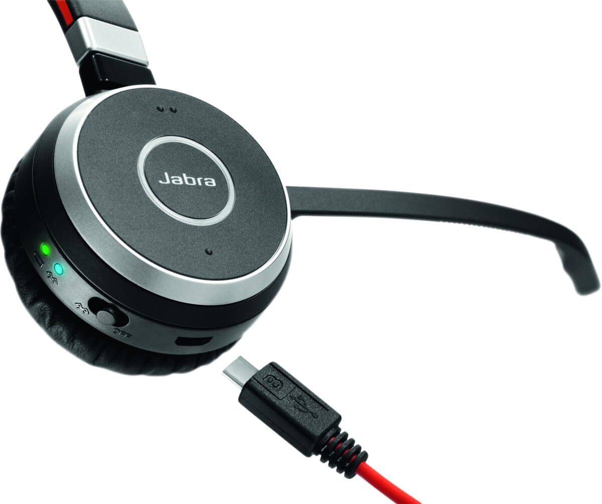 JABRA EVOLVE 65 SE MS UC DUO Bluetooth Wireless Passive Noise Cancellation Stereo Headset with Mic - Black