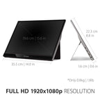 ViewSonic VG1655 16” 60Hz FHD USB Type-C IPS Panel Portable Business Monitor with Speakers