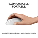 Logitech M240 Silent Bluetooth Wireless Mouse Compact Design - Off White