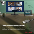 ViewSonic 27" VA2709U-4K 4K UHD IPS Panel USB-C Monitor with Speakers