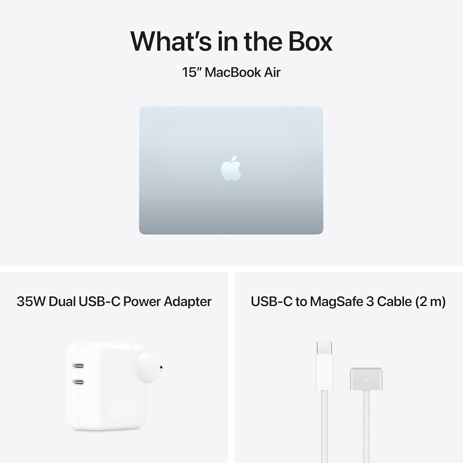 Apple 2026 MacBook Air 15″ Laptop with M5 chip: AI and Apple Intelligence, 38.91 cm (15.3″) Liquid Retina Display, 16GB Unified Memory, 512GB SSD Storage, 12MP Center Stage Camera, Touch ID; Sky Blue