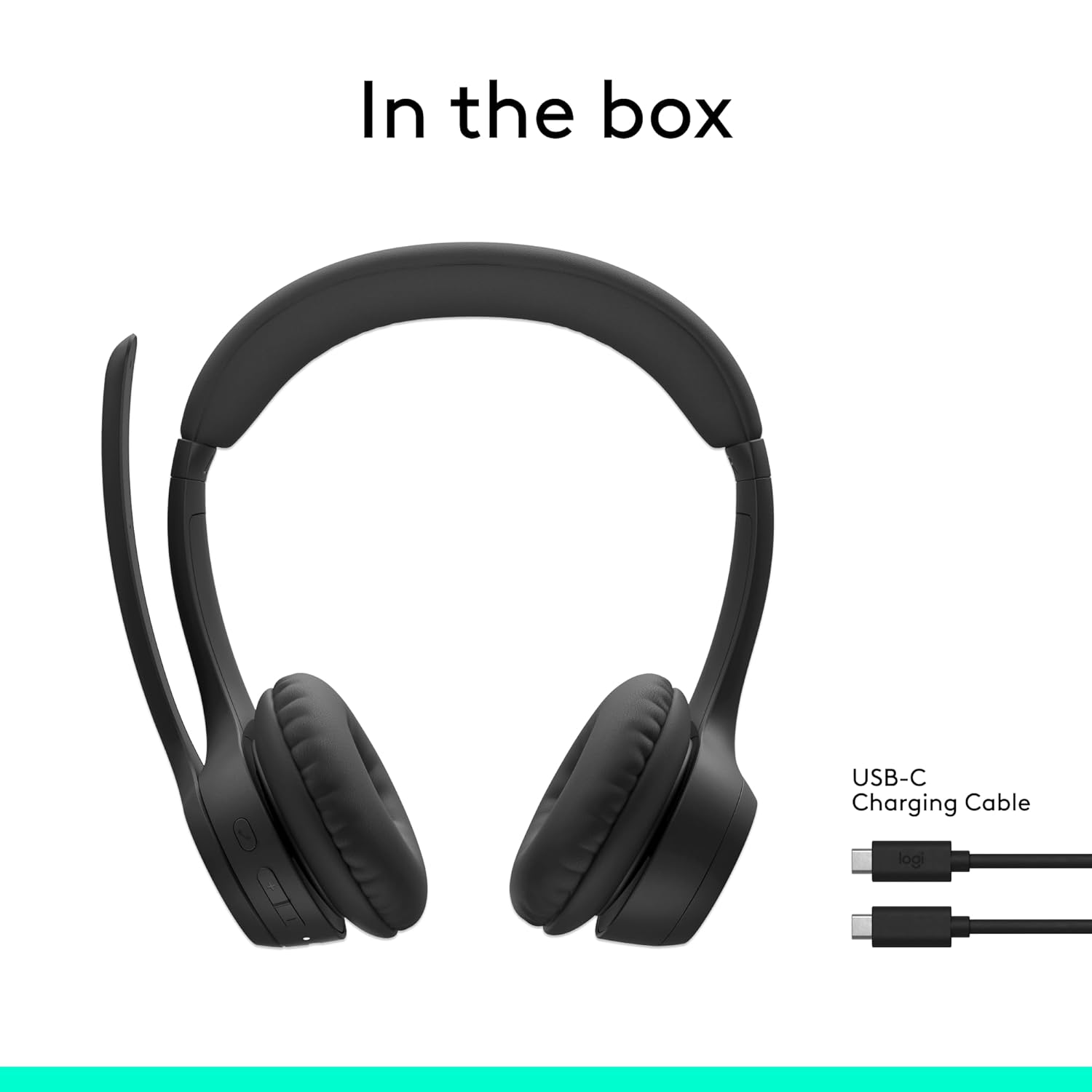 Logitech Zone 300 Wireless Bluetooth Headset with Noise-Cancelling Microphone - Midnight Black