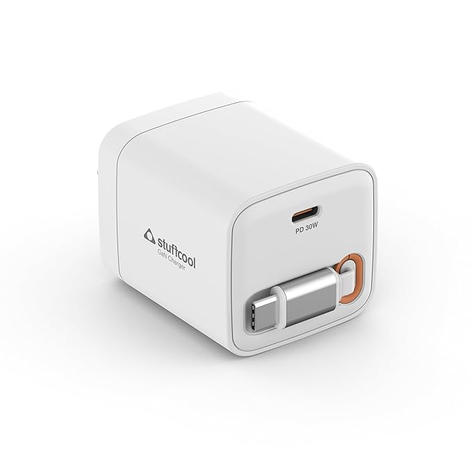 Stuffcool Zeno 30W GaN Wall Charger – 30W PD Fast Charger, USB-C + USB-A, Compact Travel Adapter, BIS Certified, 6 Months Warranty
