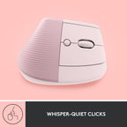 Logitech Ergo Series Lift Vertical Bluetooth Wireless 4000 DPI Optical Mouse - Rose