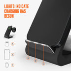 STM ChargeTree Swing 3-in-1 Wireless Charger Station – Qi-Certified Charger for iPhone, Android, AirPods & Apple Watch with Nightstand Mode Swing Arm – USB-C Cable Included, Black