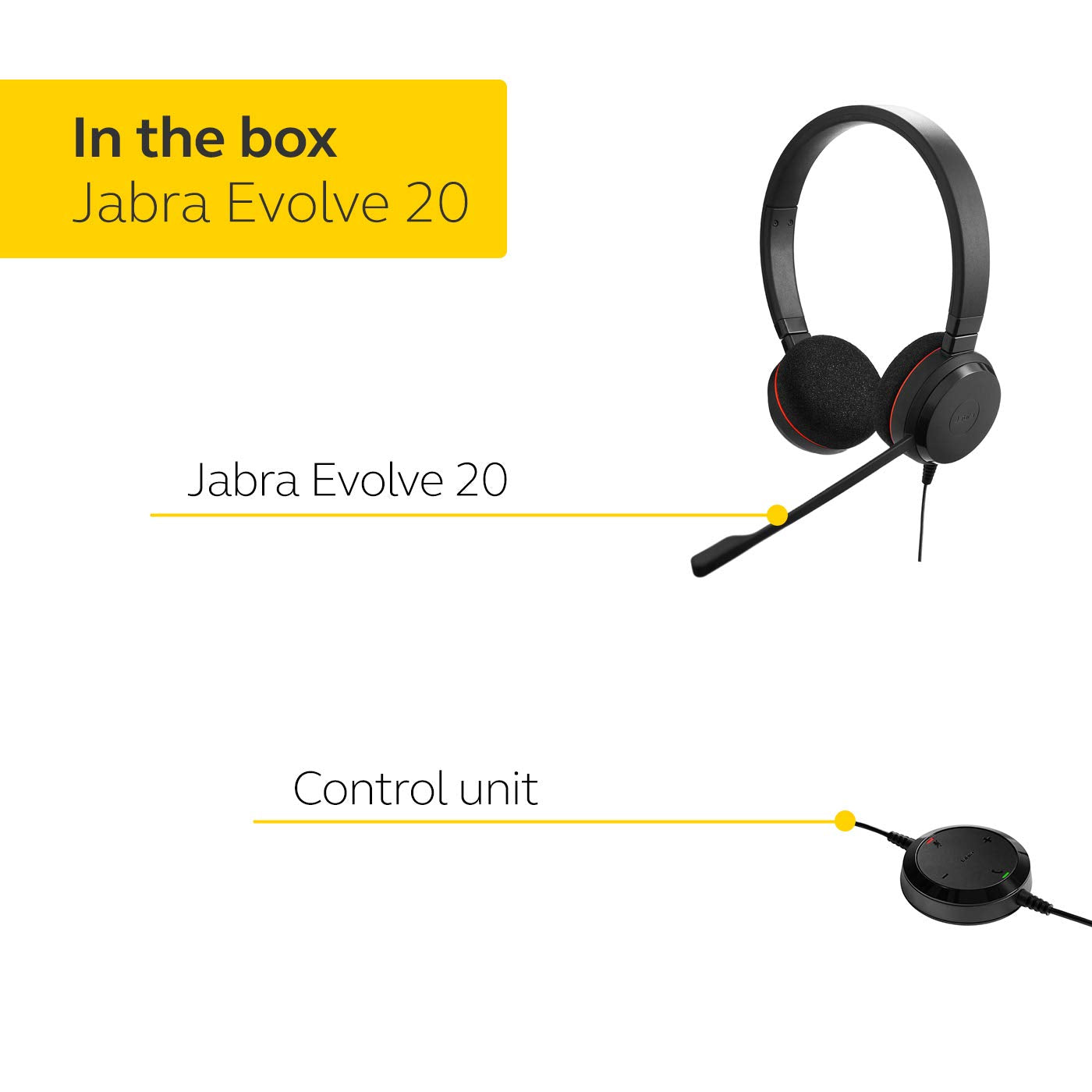 Jabra Evolve 20SE USB-A Wired On-Ear Headset with Microphone and Media Controls