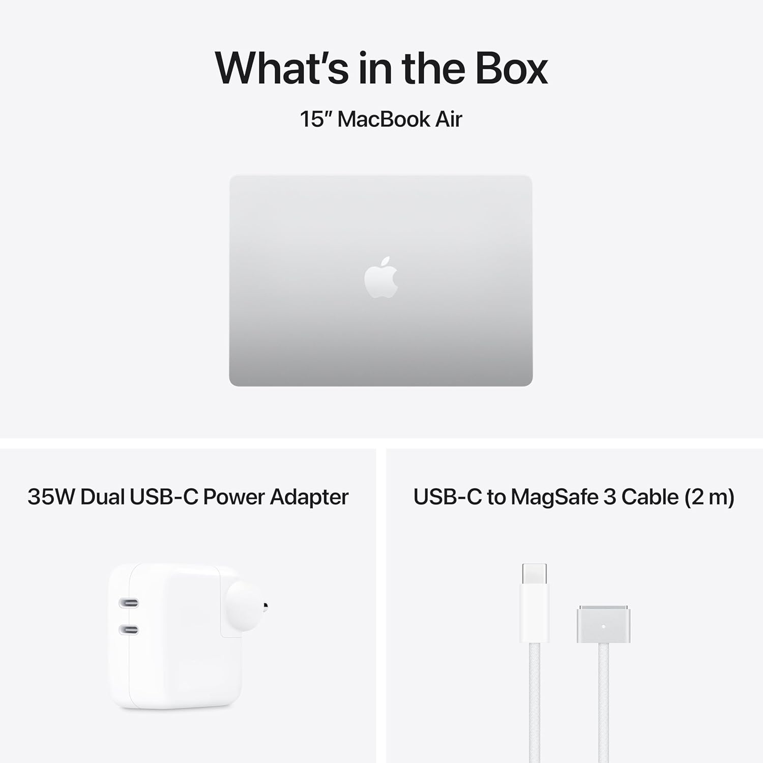 Apple 2026 MacBook Air 15″ Laptop with M5 chip: AI and Apple Intelligence, 38.91 cm (15.3″) Liquid Retina Display, 24GB Unified Memory, 1TB SSD Storage, 12MP Center Stage Camera, Touch ID; Silver