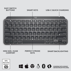 Logitech MX Keys Mini Minimalist Wireless Illuminated Keyboard-Black