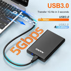 MAIWO 2.5” USB 3.0 SATA External SSD HDD Enclosure - Black