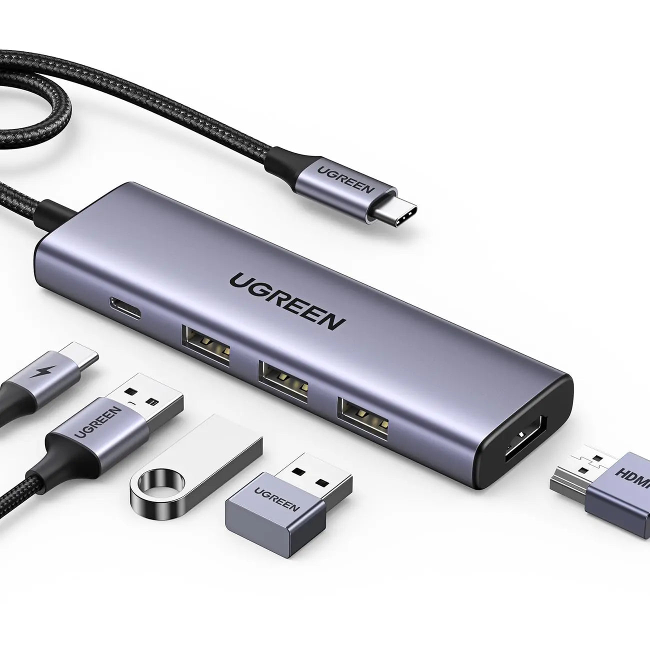 UGREEN 5-in-1 USB C Multiport Dock HDMI 100W Power Delivery 3x USB-A 3.0 5Gbps MacBook iPad Pro Galaxy Surface XPS ThinkPad 15596
