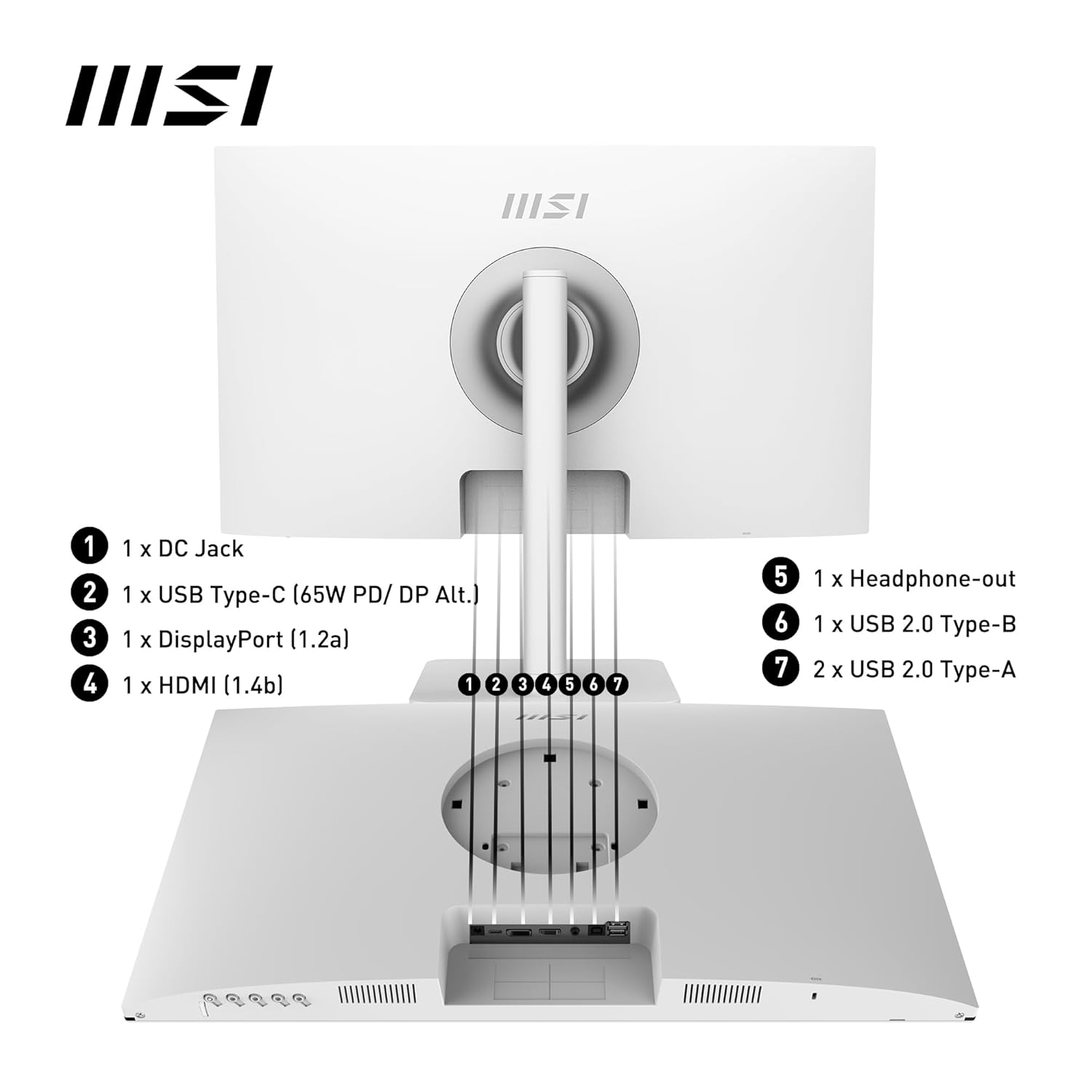 MSI Modern MD272XPW 27" FHD 100Hz 4ms IPS Built-in-Speaker Monitor-White