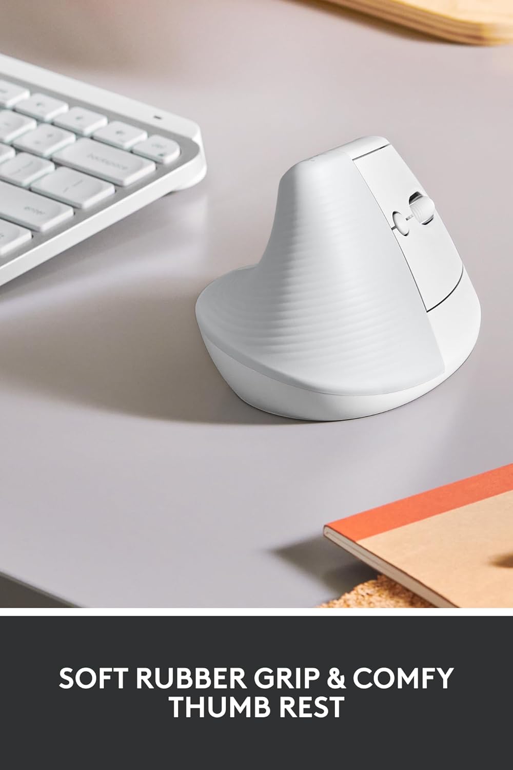 Logitech Ergo Series Lift Vertical Bluetooth Wireless 4000 DPI Optical Mouse - Off White