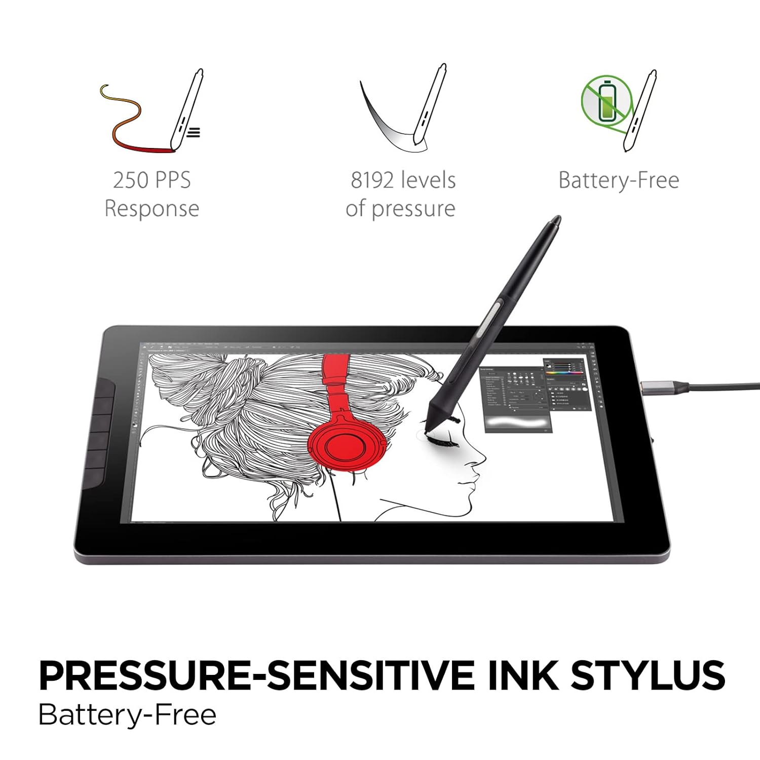 ViewSonic ID1330 13.3" 1080p FHD USB Type-C Laminated Screen ViewBoard Pen Display Graphics Tablet