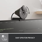 Logitech BRIO 300 USB-C 1080p FHD Webcam with Noise Reducing Mic - Graphite